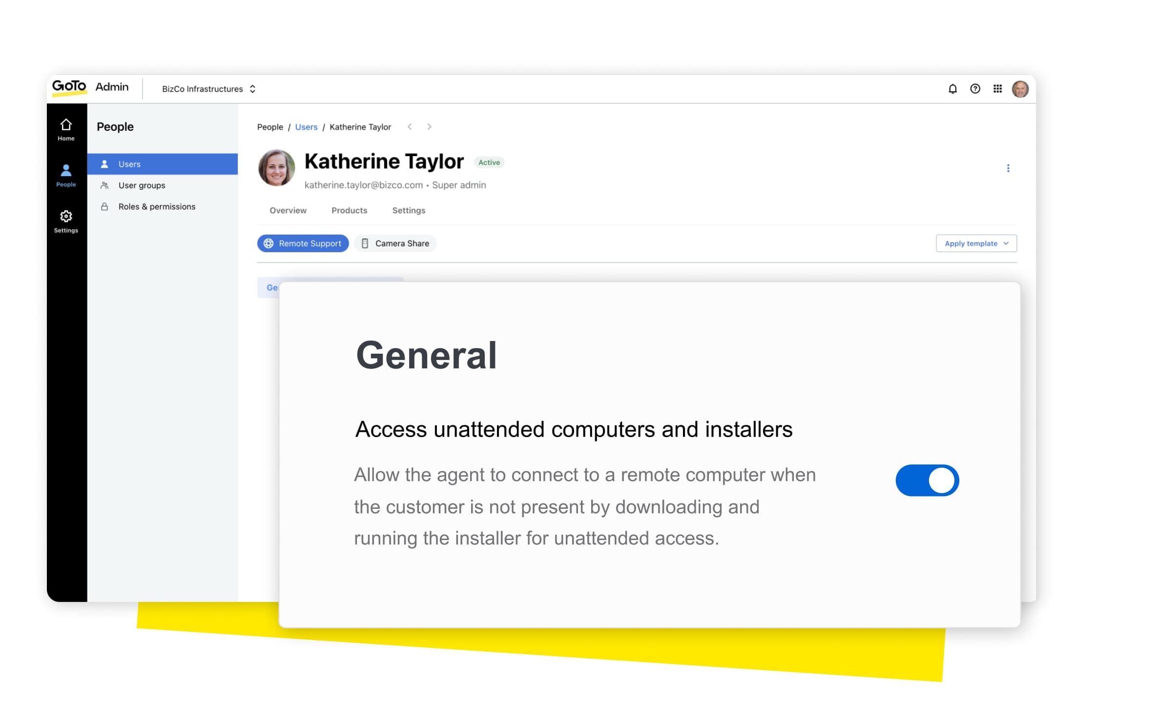 Boost both efficiency and security, wherever work happens. Unattended remote access means issues can be handled at the ideal time for both the employee and agent, rather than taking a device offline at an inopportune time.  