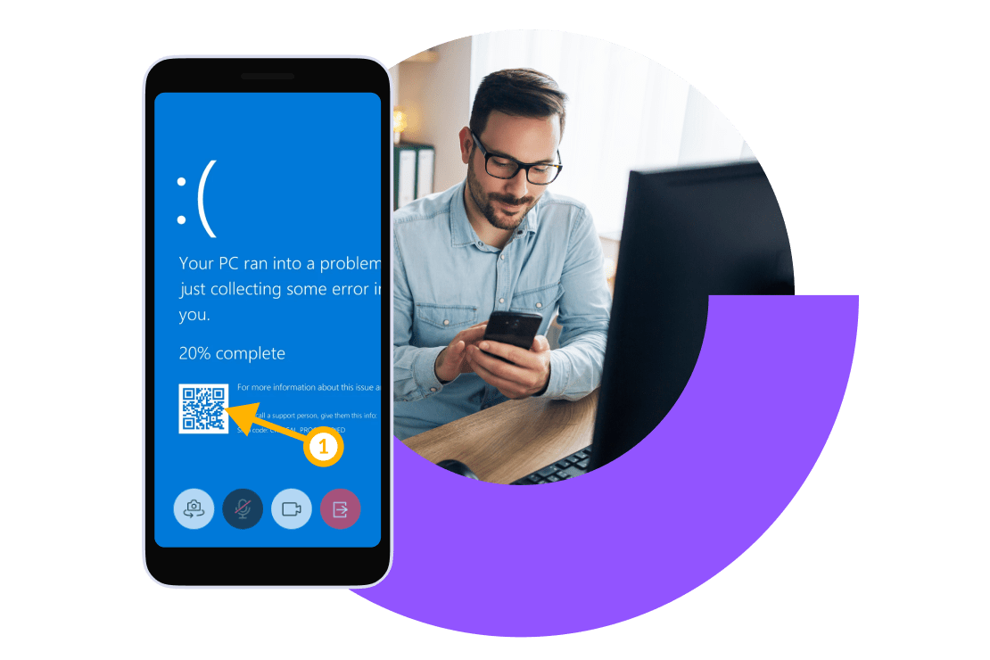 Adicione uma dimensão visual às conversas por telefone ou chat e encontre resoluções rapidamente.
