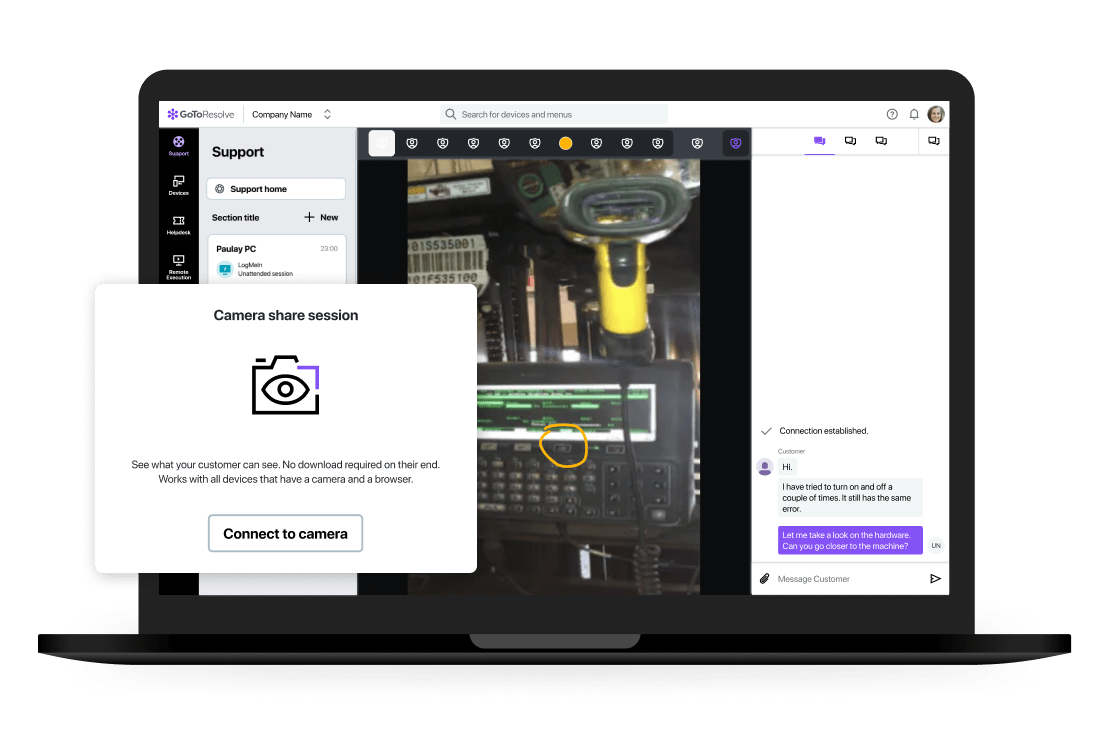 As ferramentas de engajamento visual GoTo ajudam a corrigir quase todo tipo de problema e fornecem soluções para clientes e colaboradores.