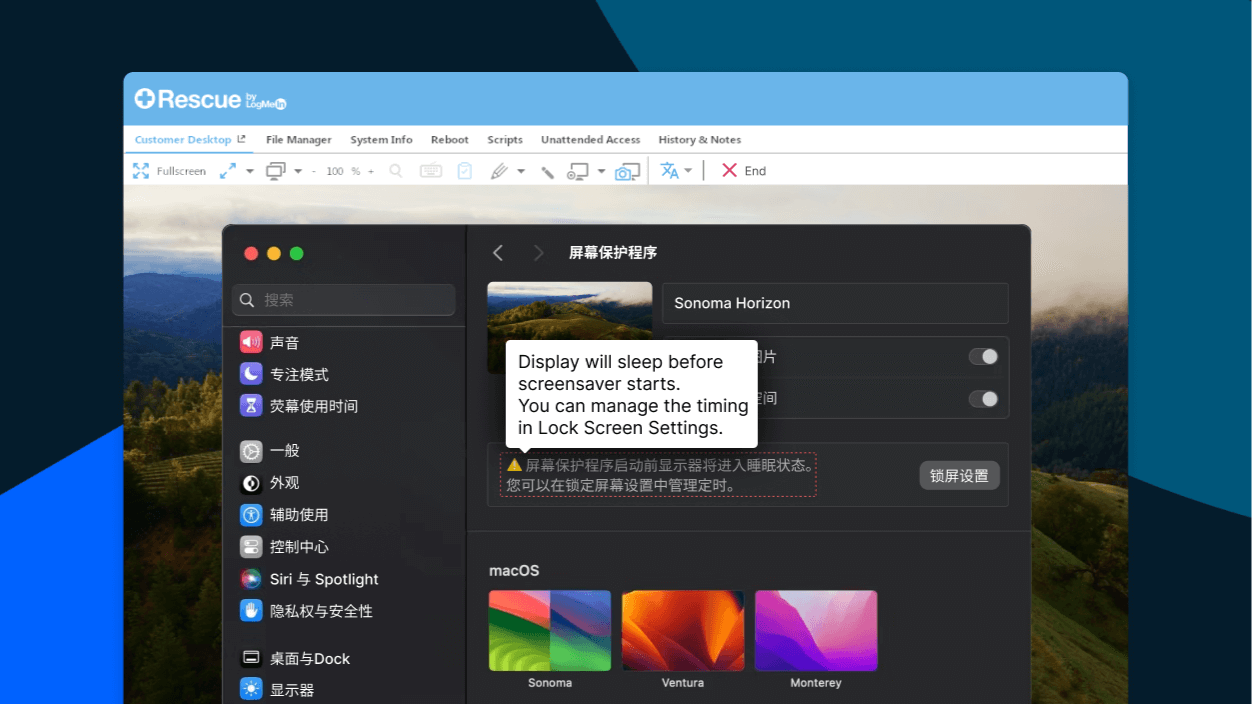 Screenshot showing selected text being translated in real-time on an end user's screen.